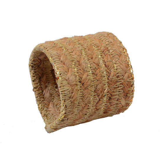 Napkin Ring- Golden natural Fibre (SET OF 4) - Belim Homme
