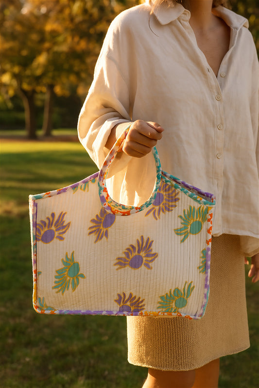 Azure Bloom Tote