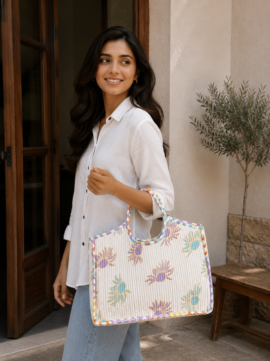 Azure Bloom Tote