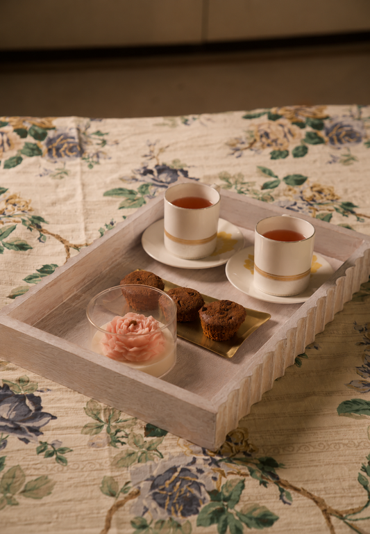 Rustic Scallop Wooden Tray