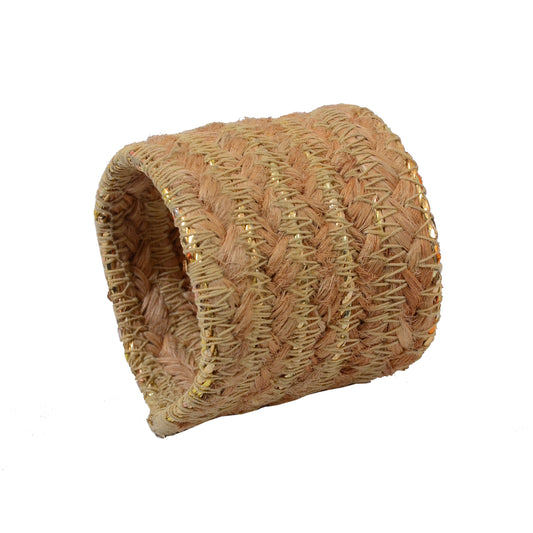 Napkin Ring- Golden natural Fibre (SET OF 4) - Belim Homme