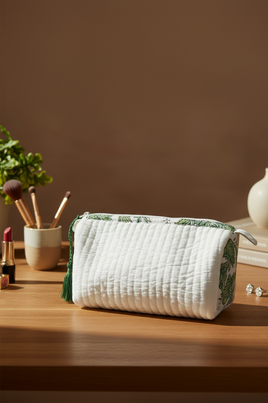 Ivory Garden Quilted Pouch Set of 3