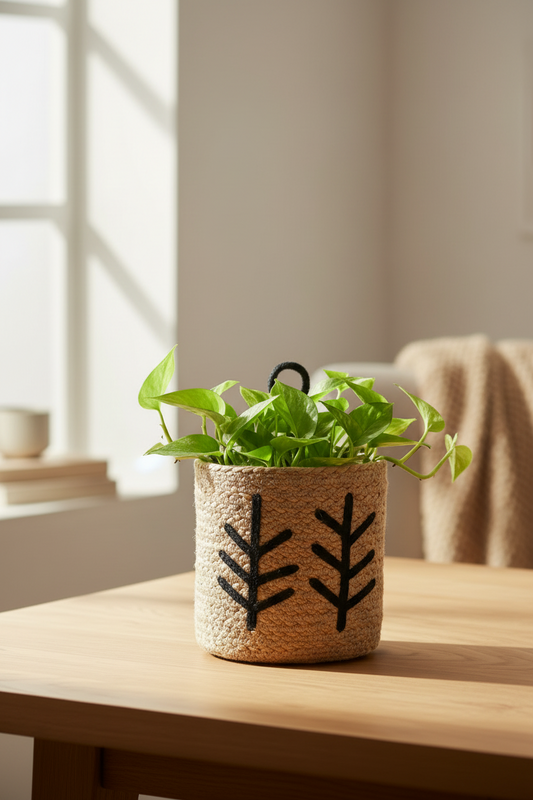 Planter - Black Embroidery and Hoop