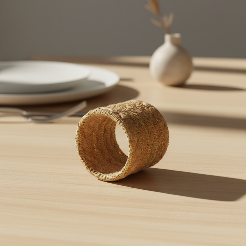 Golden Natural Fibre Napkin Ring (SET OF 4)