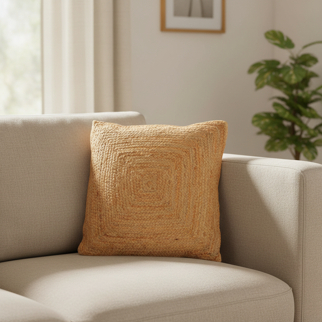Classic Handwoven Jute Cushion Cover