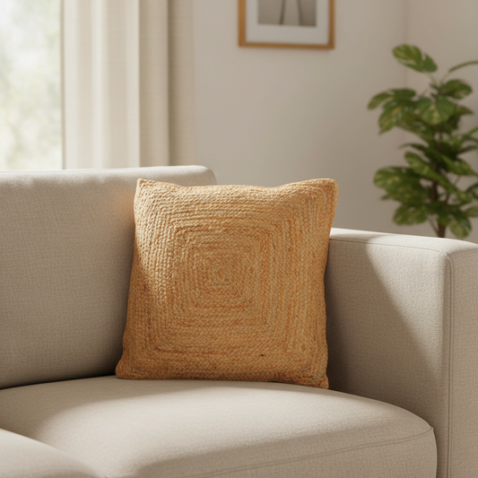 Classic Handwoven Jute Cushion Cover