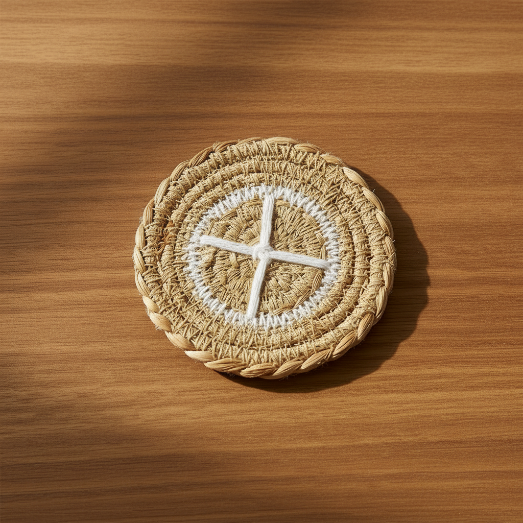 White Threadwork Coaster (SET OF 4)