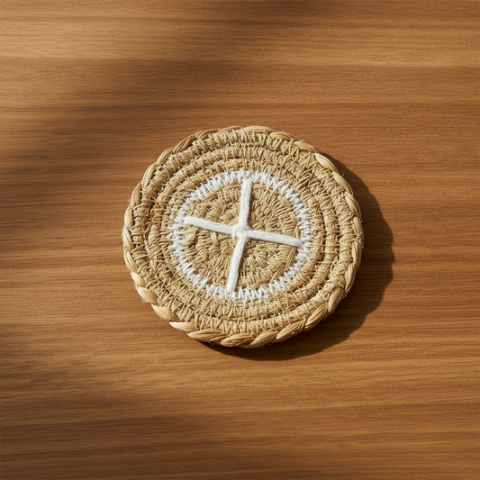 White Threadwork Coaster (SET OF 4)